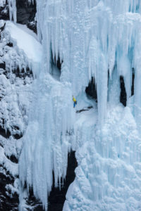 Ice climbing in the Lyngen Alps, Lyngen Peninsula in Fylke Troms, Norway Ice climbing in the Lyngen Alps, Lyngen Peninsula in Fylke Troms, Norway